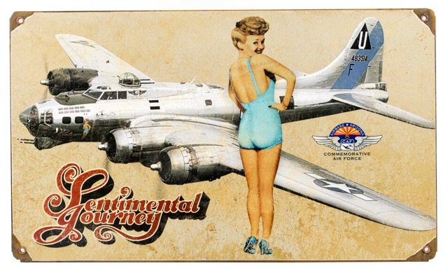 VINTAGE STYLE METAL SIGN Aviation Flying Fortress  24 x 7 